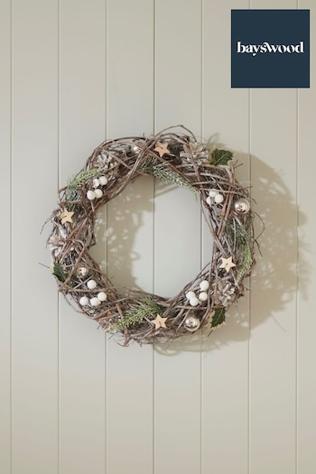 Bayswood Silver Twig Christmas Wreath (C42486) | £30