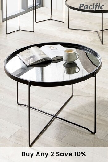 Pacific Matt Black Voss Glass Coffee Table (C42567) | £175