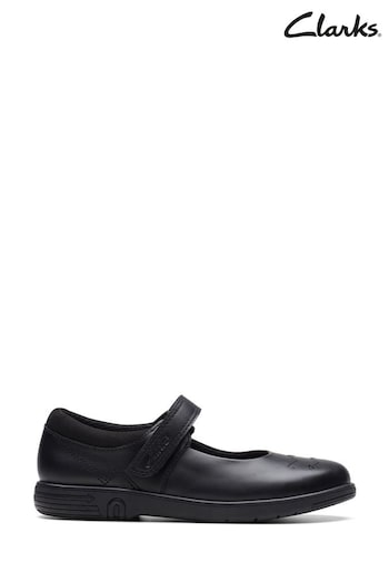 Clarks Black Multi Fit Leather Jazzy Jig Shoes (C42628) | £50