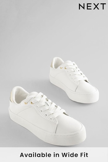 White Signature Leather Chunky Sole Trainers (C42645) | £46
