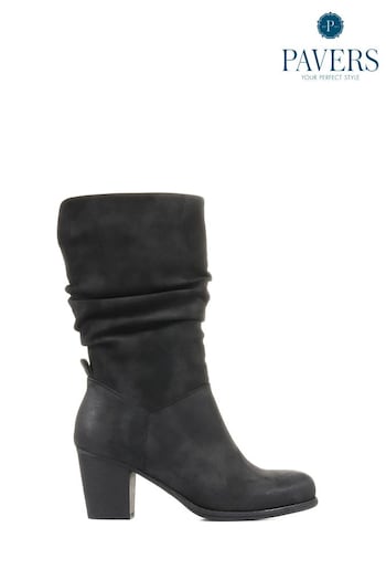 Pavers Slouch Black Boots (C42738) | £45