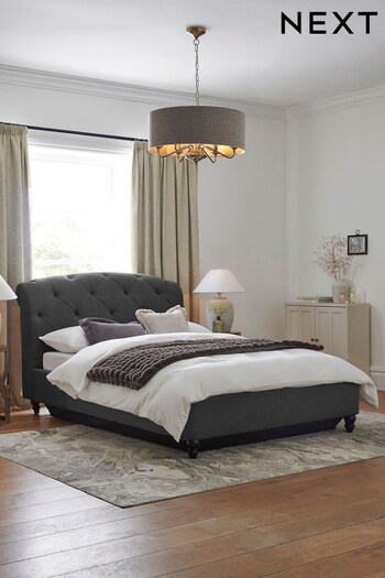 Wool Blend Charcoal Grey Hartford Collection Luxe Upholstered Ottoman Storage Bed Frame (C42794) | £899 - £1,099