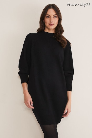 Phase Eight Black Eliana Knitted Jumper Dress (C42802) | £95