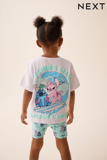 Blue Disney Lilo & Stitch T-Shirt and Cycle rise Shorts Set (3mths-7yrs) (C42970) | £14 - £18
