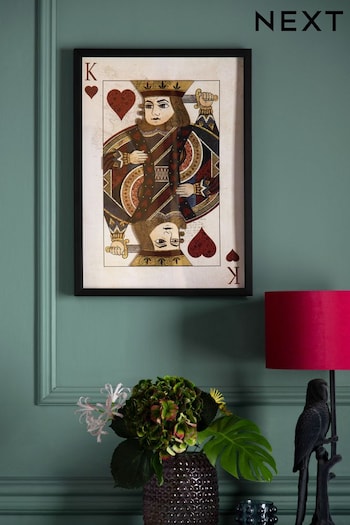 Monochrome Queen Playing Card Framed King Wall Art (C43095) | £35
