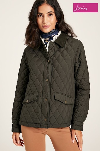 Joules Arlington Green Cropped Quilted Jacket (C43127) | £89.95