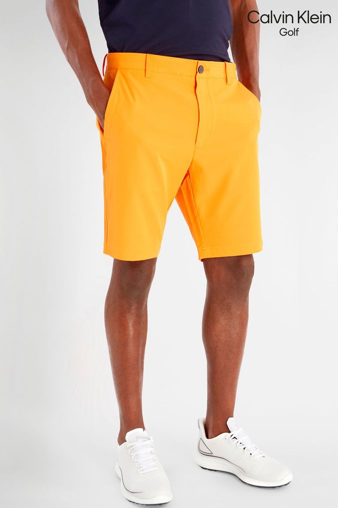 Buy Men s Calvin Klein Golf Orange Shorts Online Next UK