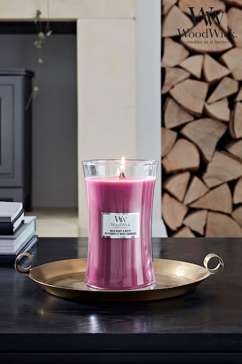 Woodwick Purple Large Hourglass Wild Berry And Beets Candle (C43183) | £33