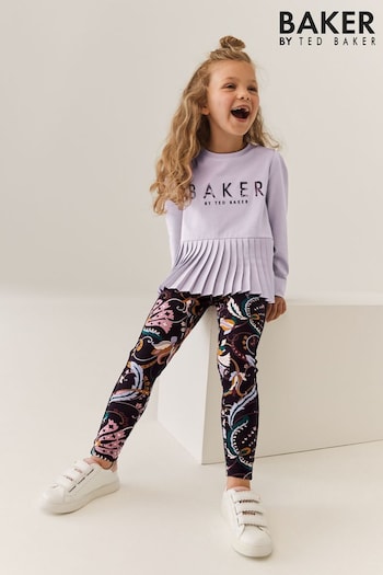 Baker by Ted Baker Lilac Purple Legging and T-Shirt Set (C43206) | £33 - £40