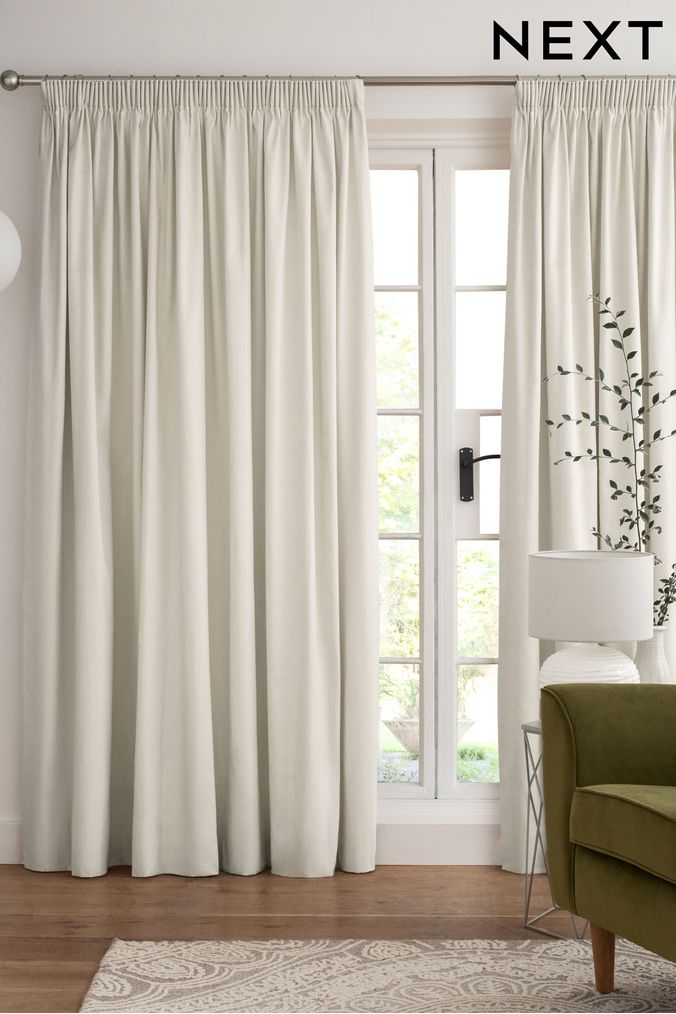 Cream velvet curtains hot sale