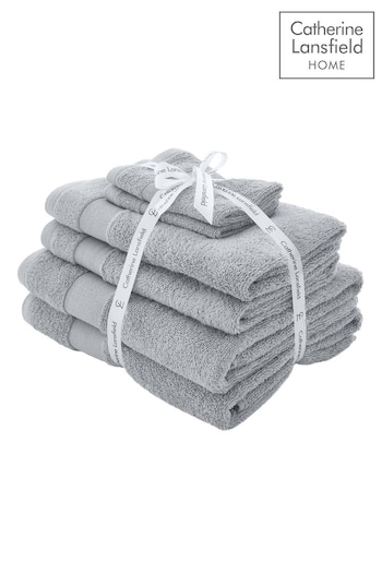 Catherine Lansfield 6 Piece Silver Anti-Bacterial Cotton Towel Bale (C43735) | £30