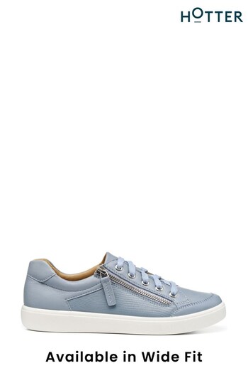 Hotter Blue Chase II Wide Fit Lace-Up/Zip Deck Shoes (C43814) | £99