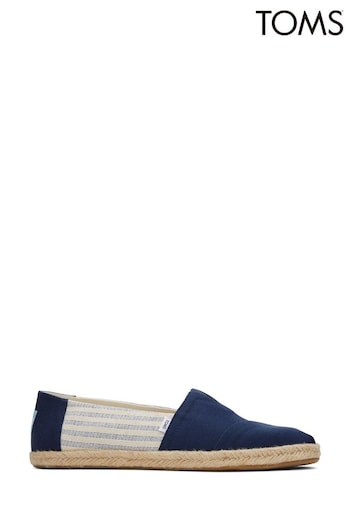 TOMS Blue Woven Stripe Rope Espadrille Shoes (C43855) | £52
