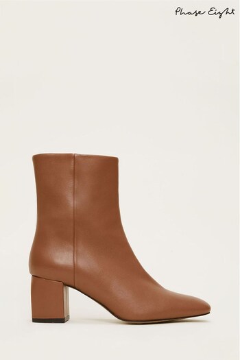 Phase Eight Brown Heeled Ankle Boots (C44154) | £139