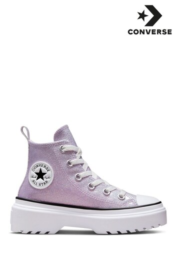 Converse date Lilac Purple Lugged Lift Junior Trainers (C44163) | £60
