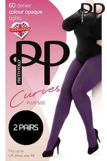 Pretty Polly 2 Pack 60 Denier Curves Plush Opaque Tights (C44180) | £22