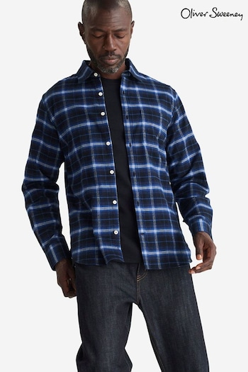 Oliver Sweeney Blue Censo Cotton Check Shirt (C44195) | £99