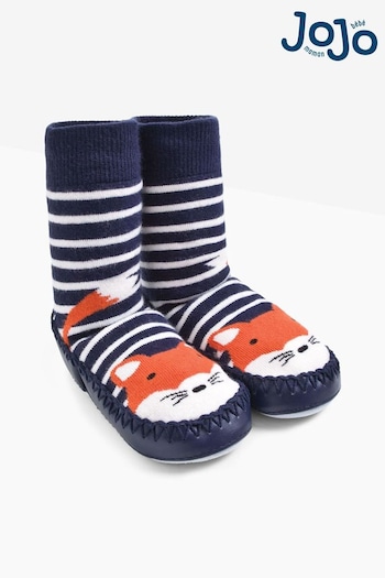 JoJo Maman Bébé Fox Moccasin Slipper Socks (C44571) | £12.50