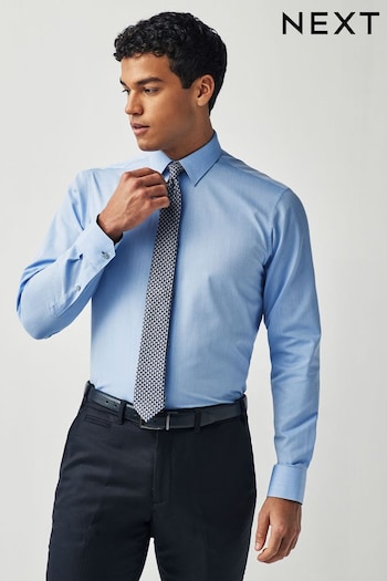 Blue/Fish Print Easy Care Shirt And Tie Pack (C44698) | £36