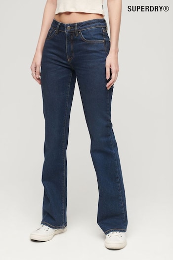 Superdry Blue Mid Rise Slim Flare kamali Jeans (C44807) | £65