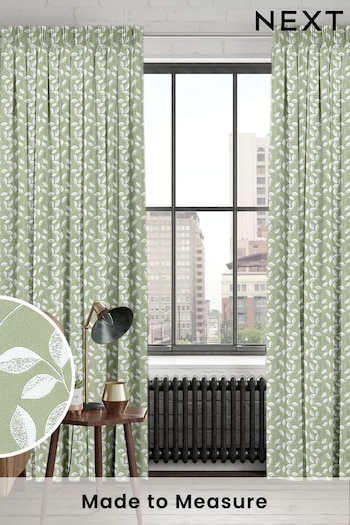 Green Mallix Made To Measure Curtains (C44869) | £100