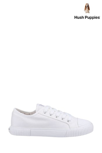 Hush Puppies White Brooke Canvas Trainers (C44932) | £45