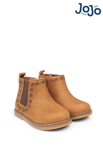 JoJo Maman Bébé Brown Pretty Leather Chelsea Fortarun Boots (C44981) | £26