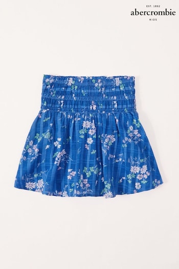 Abercrombie & Fitch Blue Embroidered Floral Skirt (C45227) | £24