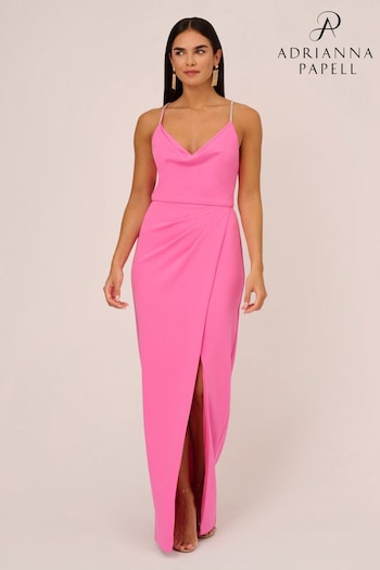 Aidan by Adrianna Papell Cowl Neck Column Gown (C45521) | £265