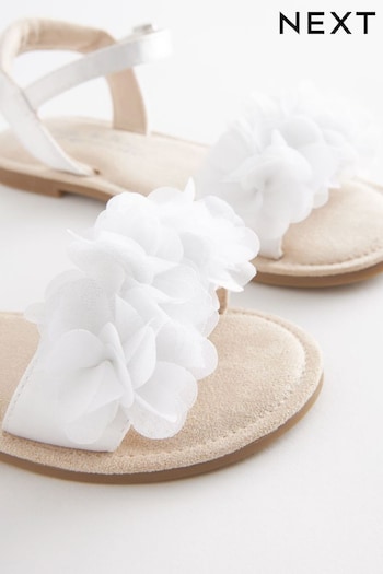White Occasion Corsage Flower Sandals (C45566) | £22 - £29