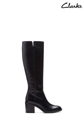 Clarks Black Leather Valvestino Hi Boots (C45642) | £180