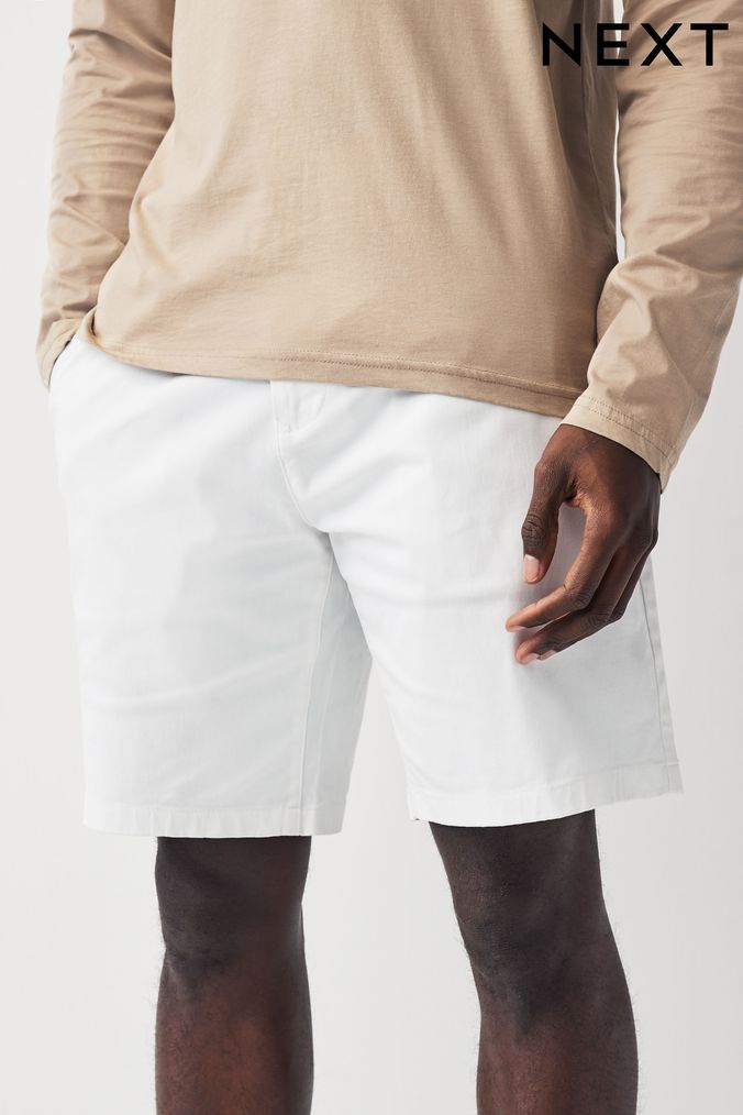 White Straight Stretch Chino Shorts (C45670) | £20