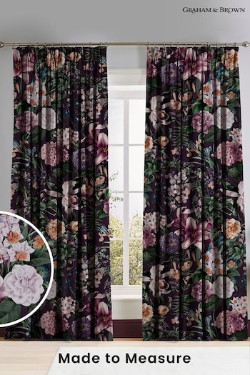 Graham & Brown Amethyst Purple Glasshouse Flora Made to Measure Curtains (C45752) | £119