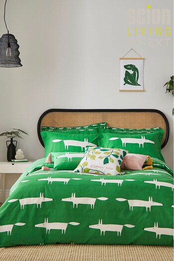 Scion Green Mr Fox Duvet Cover and Pillowcase Set (C45856) | £50 - £95