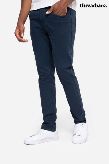 Threadbare Blue Chino Trousers With Stretch (C45928) | £34