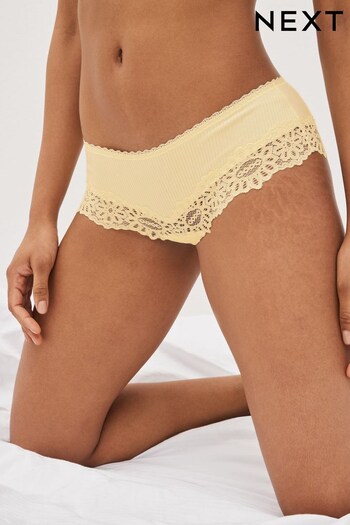 Yellow Short Lace Top Rib Knickers (C46013) | £4