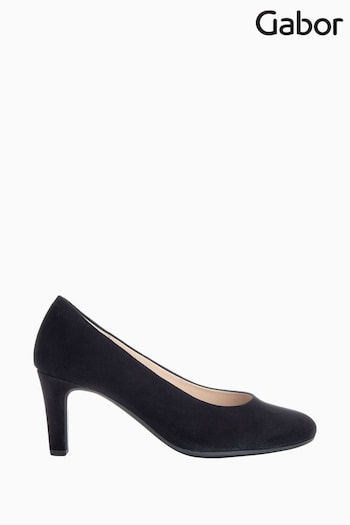 Gabor Edina Black Suede Court Shoes (C46381) | £90