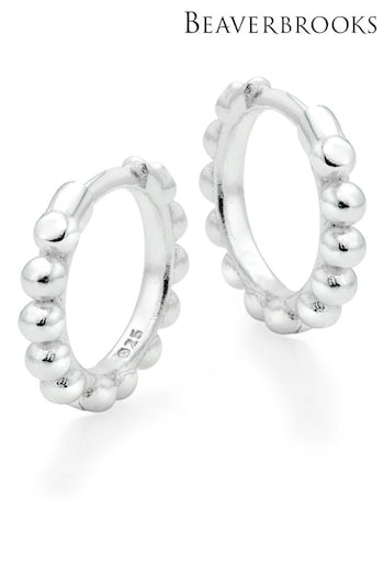 Beaverbrooks Sterling Silver Ball Huggie Earrings (C46388) | £25