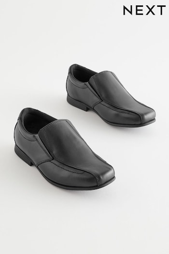 Black Standard Fit (F) School Leather Loafers (C46390) | £30 - £41