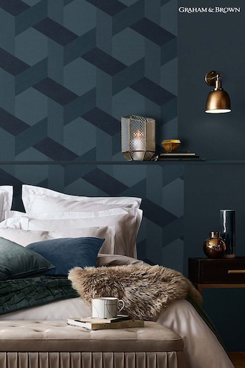 Graham & Brown Blue Fractal Wallpaper (C46457) | £75