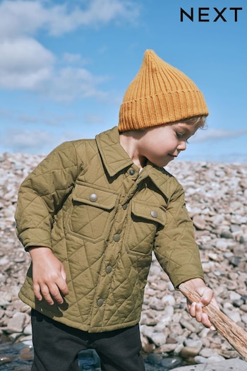 Khaki Green Quilted Shacket (3mths-7yrs) (C46800) | £19 - £21
