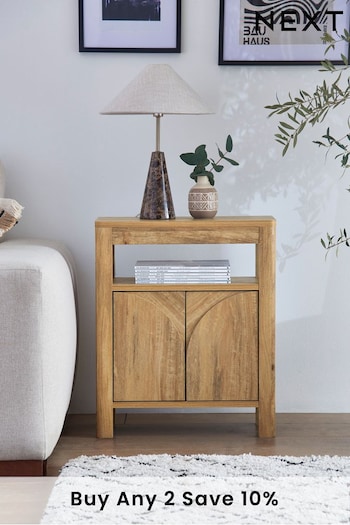 Natural Arches Mango Wood Effect Storage Side Table (C46825) | £150