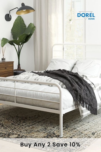 Queer Eye White Adjustable Base Millie Metal Bed (C46880) | £120 - £150