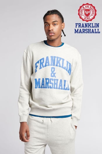 Franklin & Marshall Mens Grey Arch Letter BB Crew Top (C47052) | £50