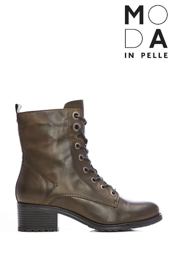 Moda In Pelle Bezzie Lace Up Leather Ankle Boots Rose (C47368) | £139