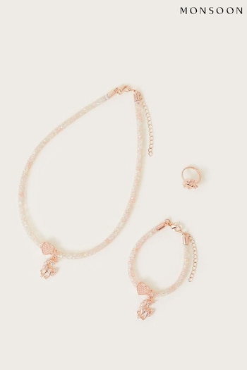 Monsoon Pink Unicorn Encased Jewellery Set (C47376) | £10