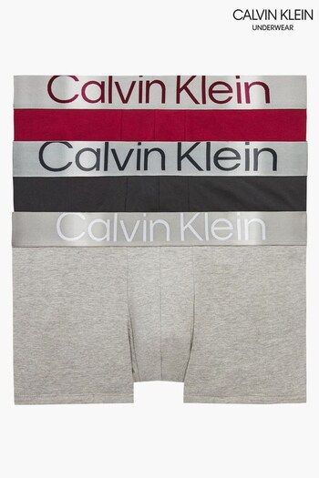 Calvin Klein Three Pack Black Boxers – Steel Cotton (C47488) | £46