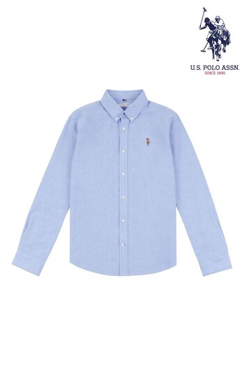 U.S. Shirts Polo Assn. White Lifestyle Peached Oxford Shirt (C47542) | £40 - £48