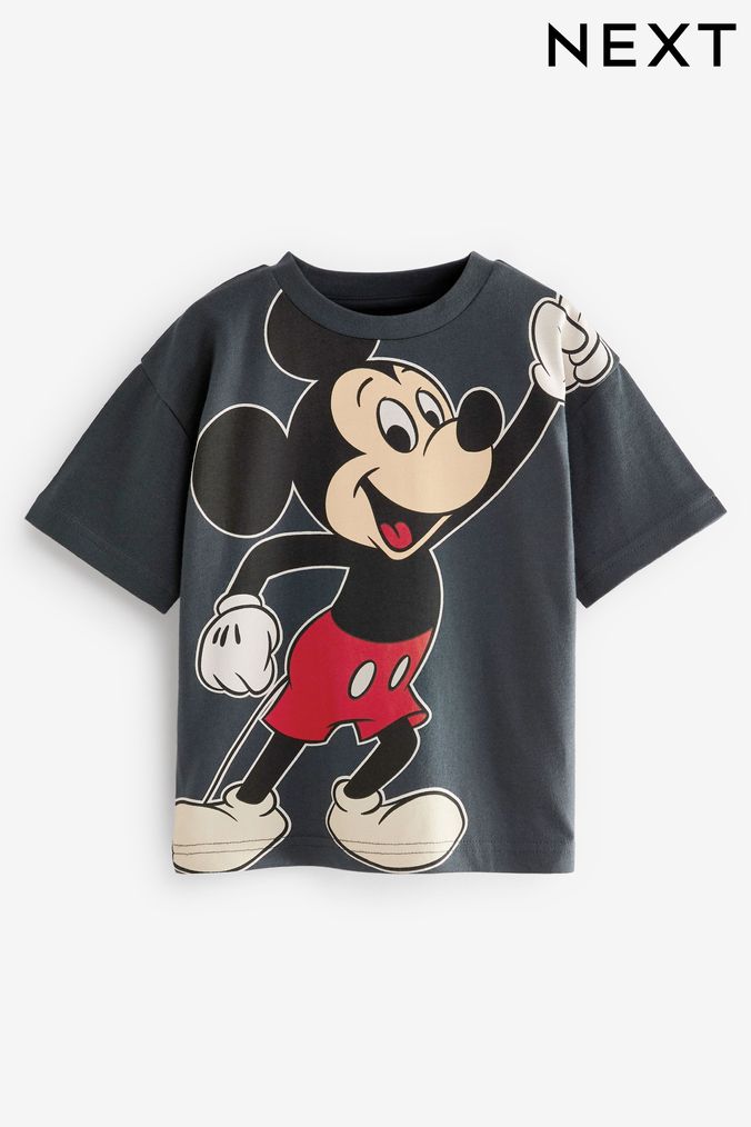 Charcoal Grey Mickey Mouse Short Sleeve License T-Shirt (3mths-8yrs) (C47595) | £10 - £12