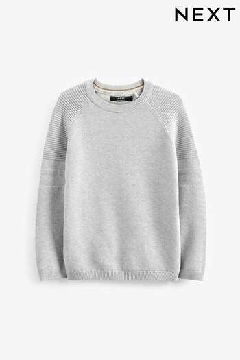 Grey Without Stag Textured Crew Jumper (3-16yrs) (C47664) | £12 - £17